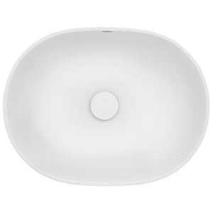 19-inch Matte White epiStone Solid Surface Modern Bathroom Vessel Sink
