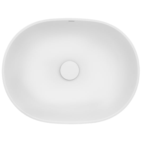19-inch Matte White epiStone Solid Surface Modern Bathroom Vessel Sink