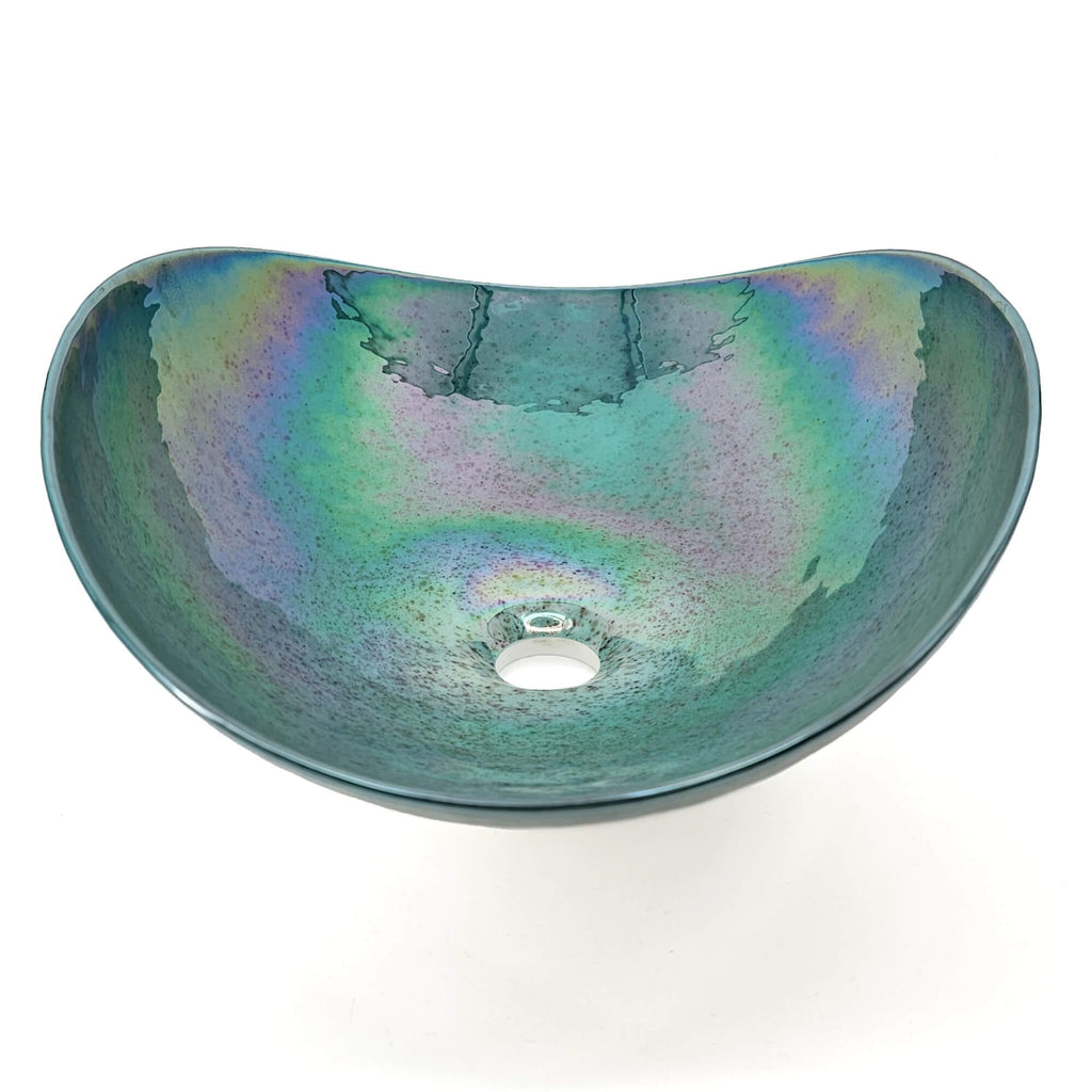 19 " Murano Glass Art Vessel Bathroom Sink Seafoam Green