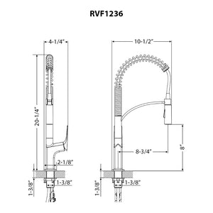 Seneca Brushed Nickel Single Handle Pull Down Kitchen Faucet with Pre-Rinse Sprayer - RVF1236BN