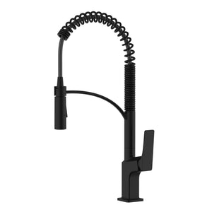 Seneca Matte Black Single Handle Pull Down Kitchen Faucet with Pre-Rinse Spray Hose - RVF1236MB