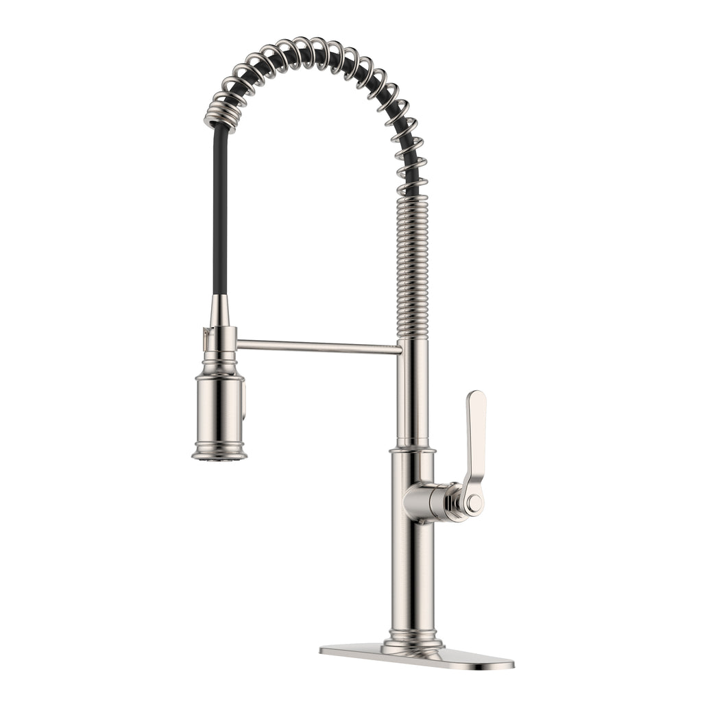 Bianca Single Handle Pull Down Pre-Rinse Kitchen Faucet with Sprayer in Brushed Nickel - RVF1238BN
