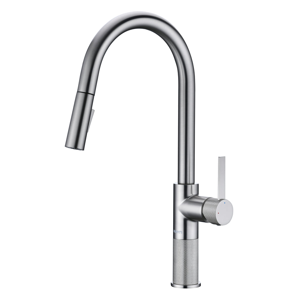 Isola Single Handle Pull Down Kitchen Faucet in Brushed Nickel - RVF1248BN