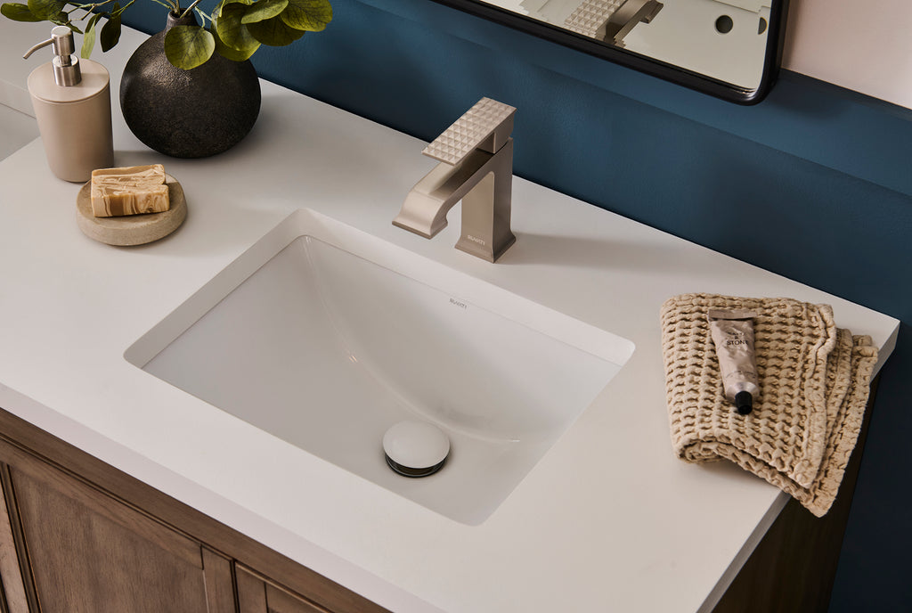 Decora Single Handle Square Bathroom Faucet in Brushed Nickel  - RVF5132BN