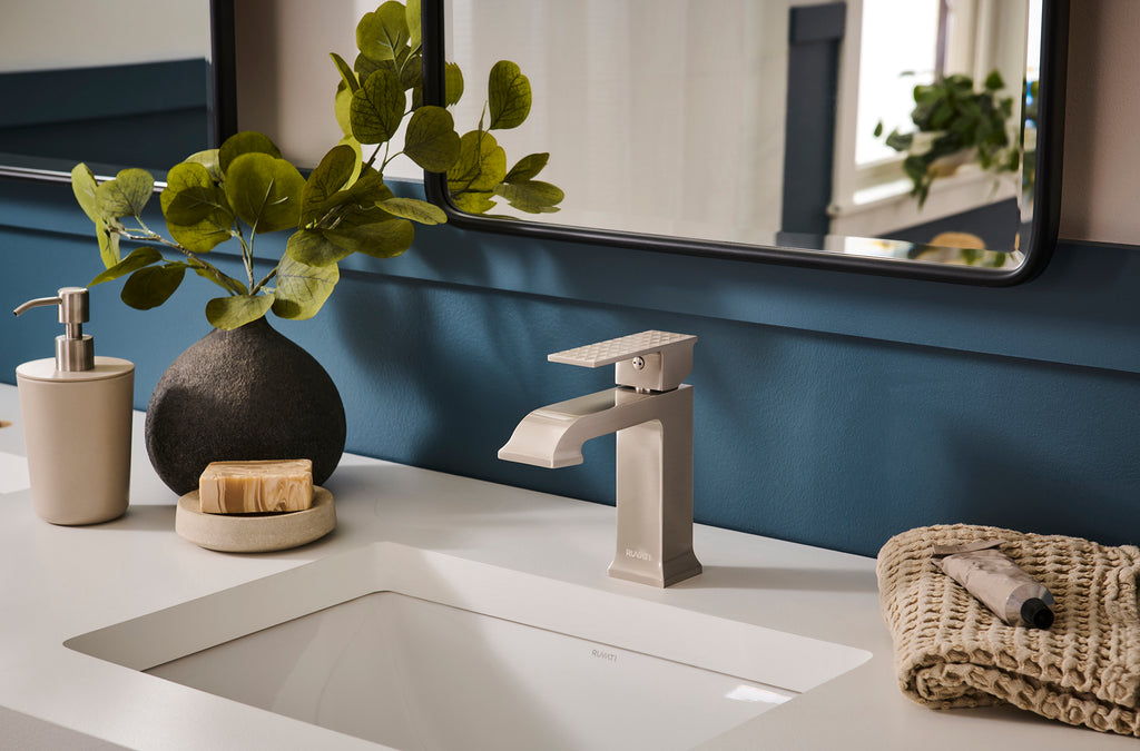 Decora Single Handle Square Bathroom Faucet in Brushed Nickel  - RVF5132BN