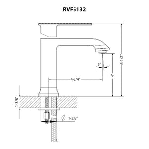 Decora Single Handle Square Bathroom Faucet in Brushed Nickel  - RVF5132BN