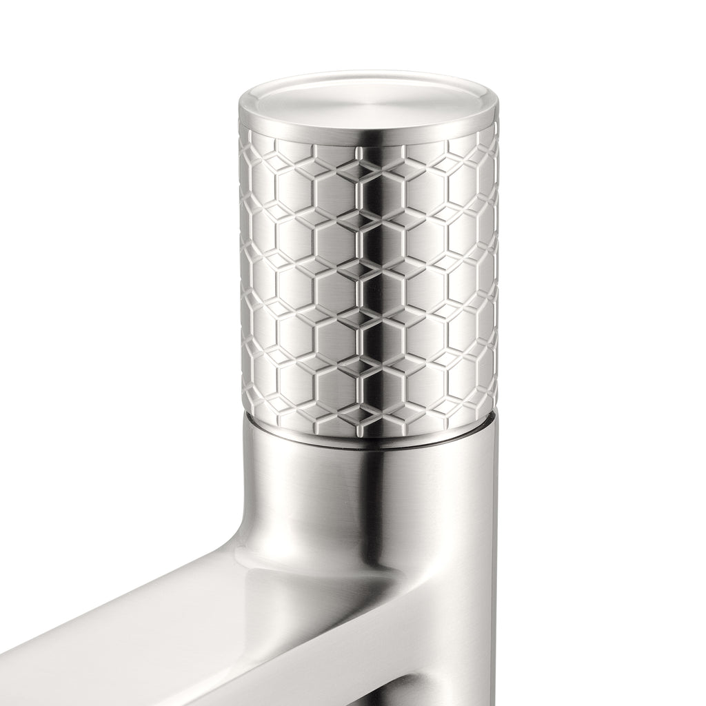 Emilio Single Hole Diamond Pattern Bathroom Faucet in Brushed Nickel - RVF5133BN