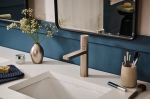 Emilio Single Hole Diamond Pattern Bathroom Faucet in Brushed Nickel - RVF5133BN