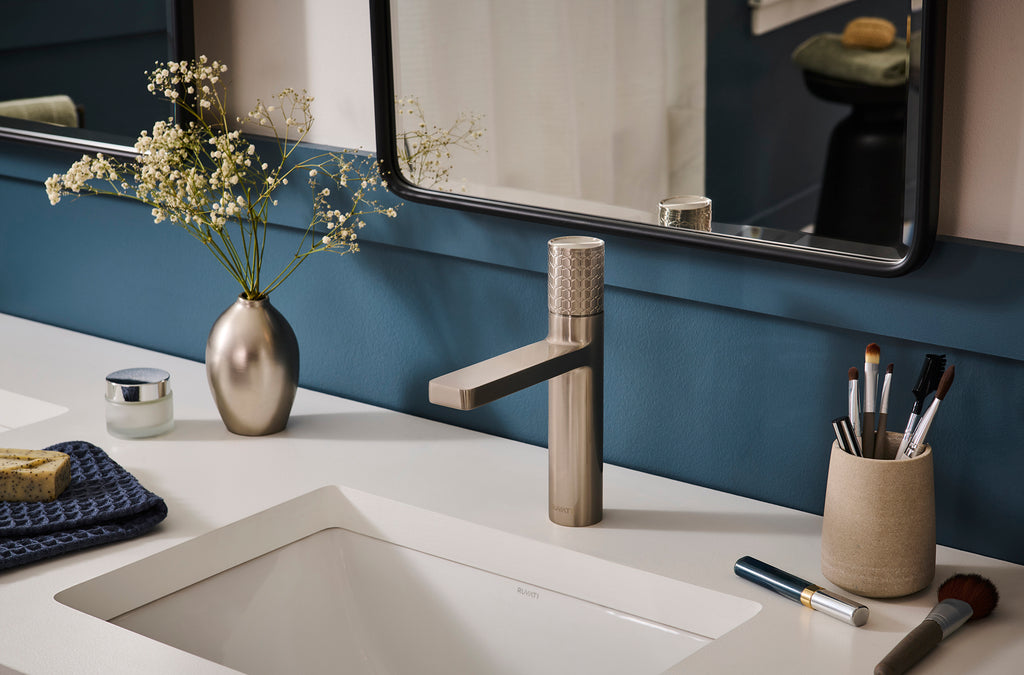 Emilio Single Hole Diamond Pattern Bathroom Faucet in Brushed Nickel - RVF5133BN