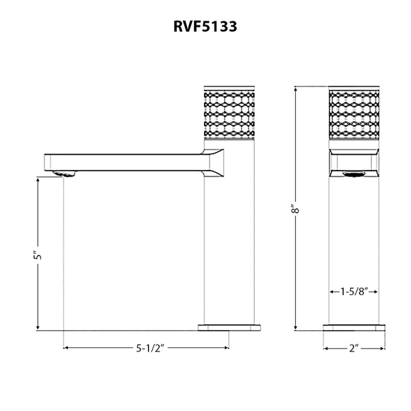 Emilio Single Hole Diamond Pattern Bathroom Faucet in Brushed Nickel - RVF5133BN