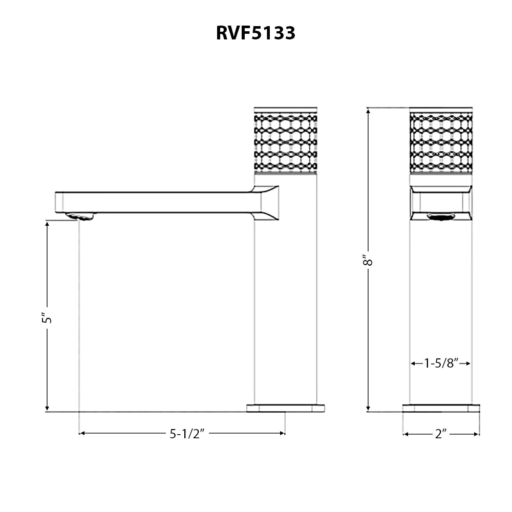 Emilio Single Hole Diamond Pattern Bathroom Faucet in Brushed Nickel - RVF5133BN