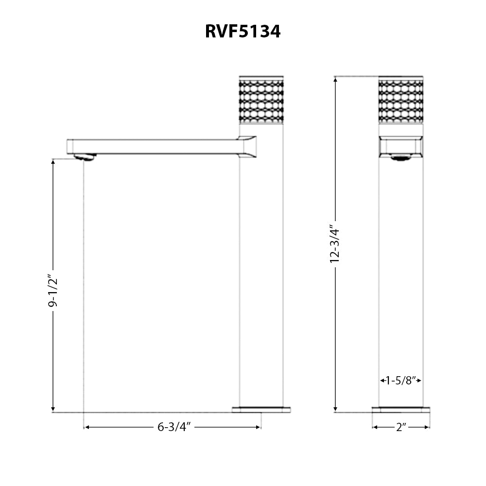 Emilio Tall Vessel Single Handle Bathroom Faucet in Brushed Nickel  - RVF5134BN