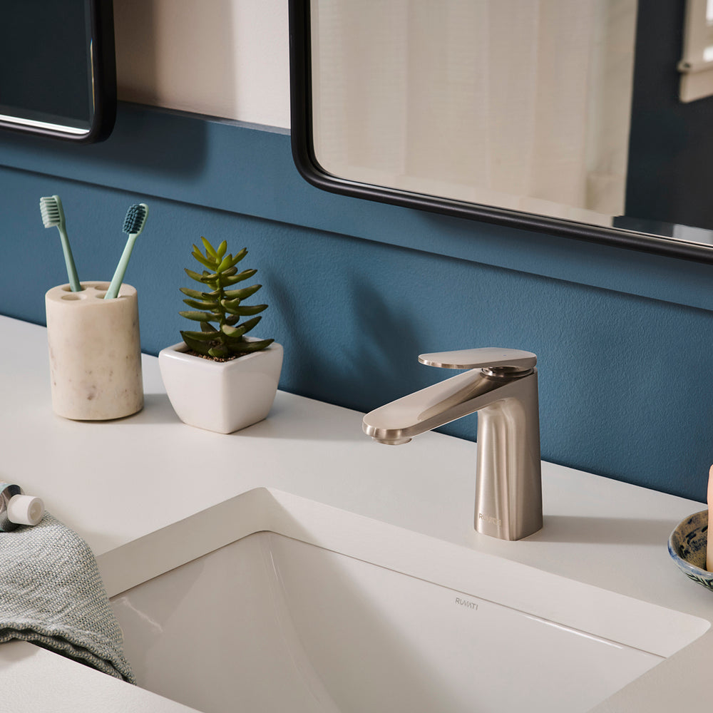 Este Single Handle Modern Bathroom Vanity Faucet in Brushed Nickel Brushed Nickel  - RVF5135BN
