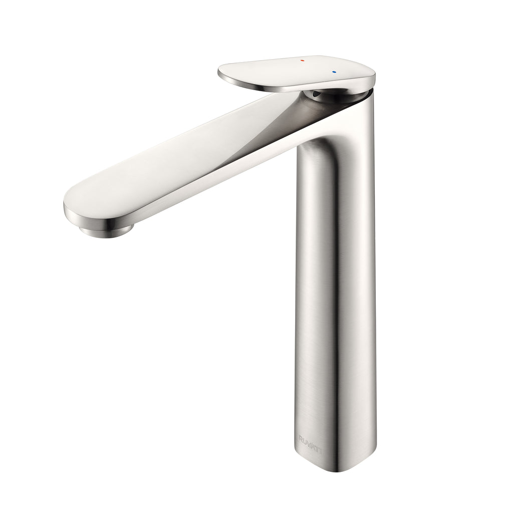 Este Single Hole Tall Vessel Faucet Bathroom Vanity in Brushed Nickel - RVF5136BN