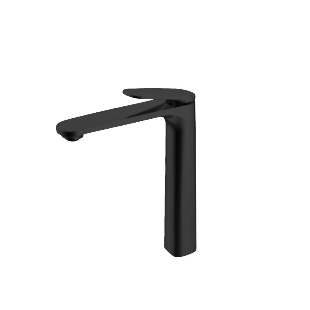 Este Single Handle Lever Tall Vessel Faucet Bathroom Vanity in Matte Black - RVF5136MB