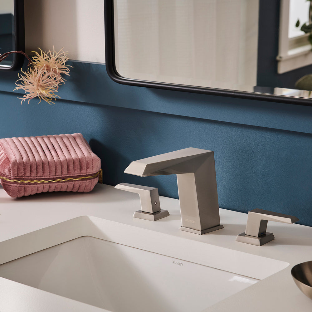 Tropea Two Handle Widespread Bathroom Faucet Modern Sharp in Brushed Nickel - RVF5231BN