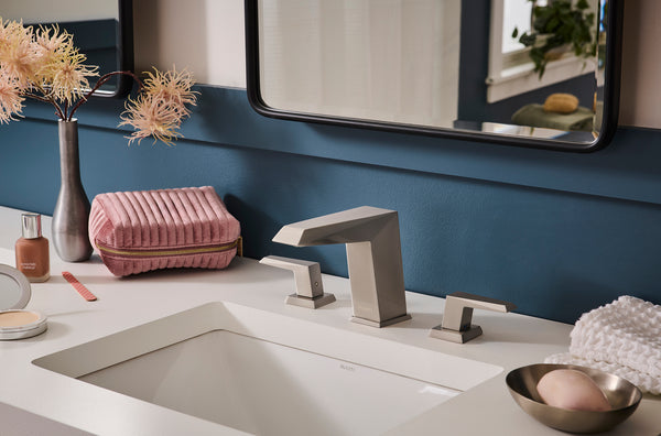 Tropea Two Handle Widespread Bathroom Faucet Modern Sharp in Brushed Nickel - RVF5231BN