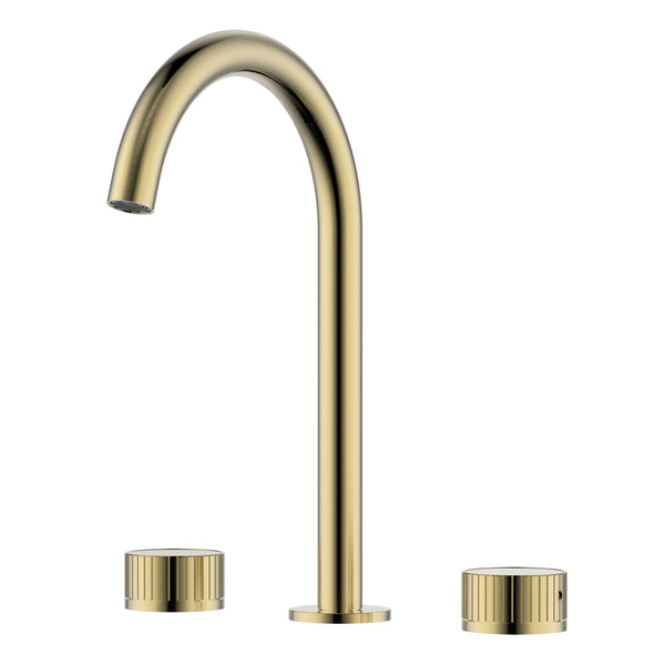 Athena Two Handle Stone Marble Luxury Knob Widespread Bathroom Faucet in Brushed Gold - RVF5232SG