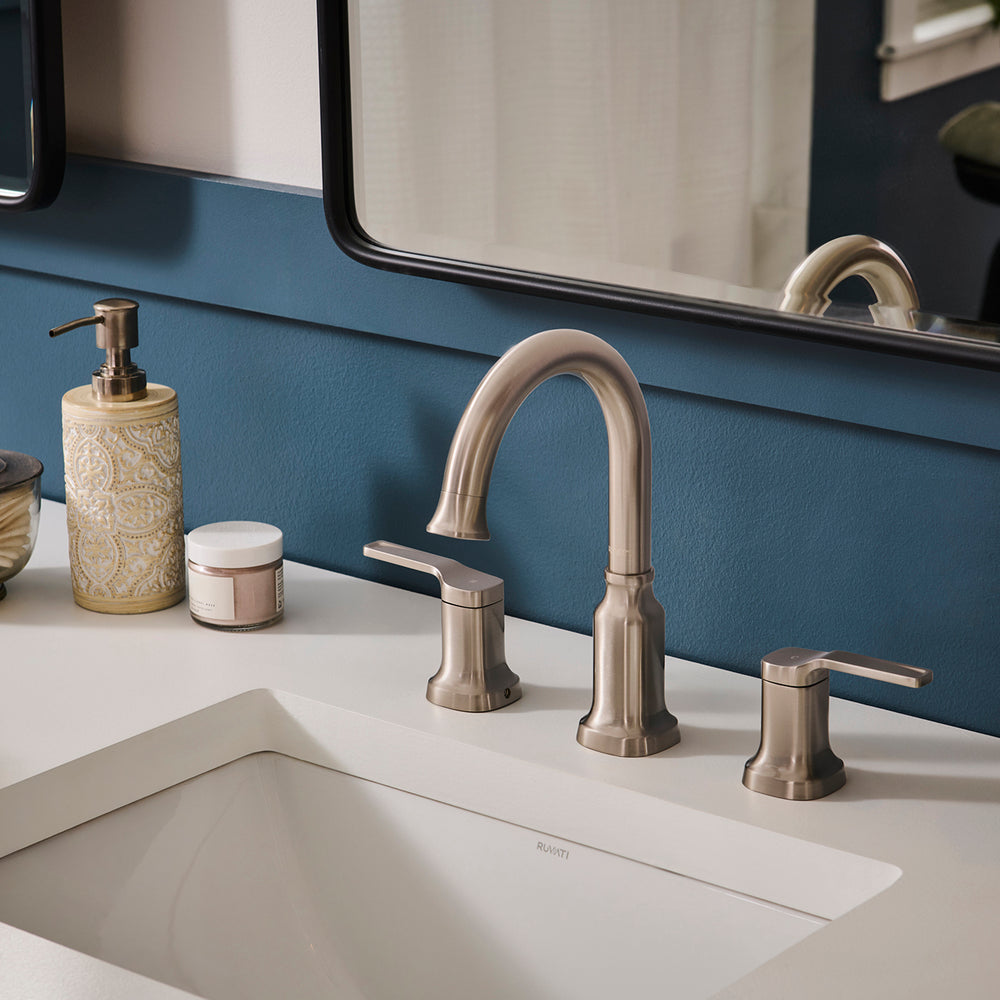 Arti Two Handle Widespread Art Deco Victorian Luxury Bathroom Faucet in Brushed Nickel - RVF5233BN