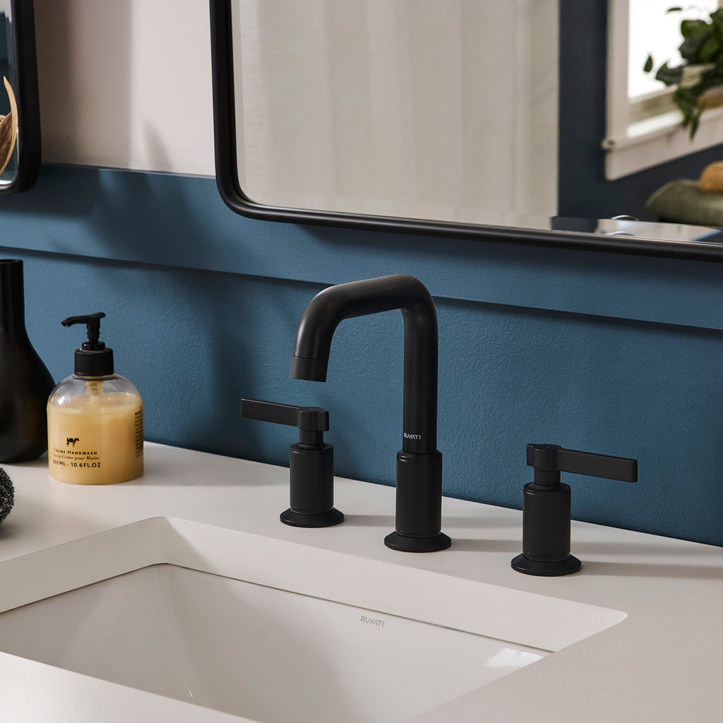 Barolo Two Handle Widespread Bathroom Faucet in Matte Black- RVF5236MB