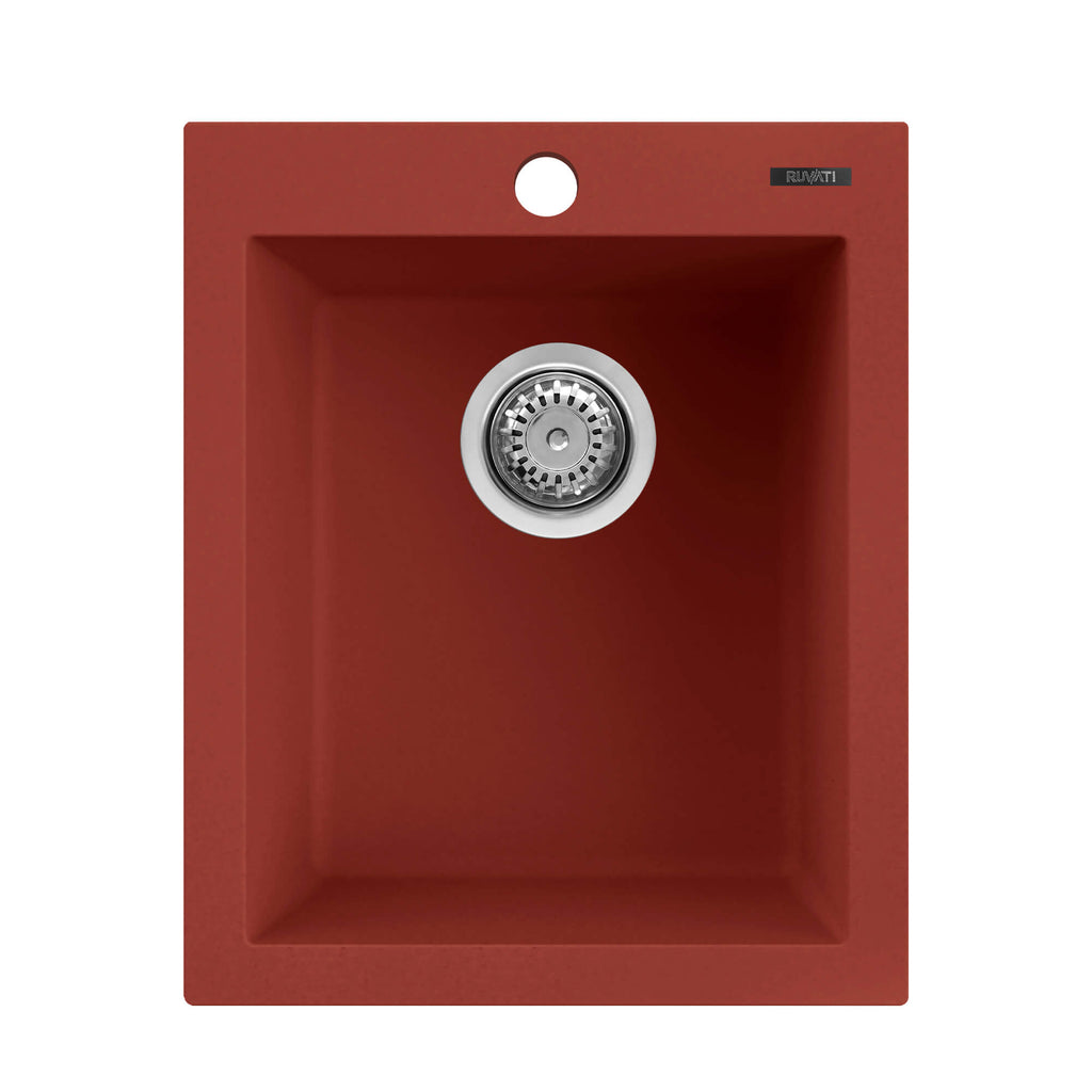 16 x 20 Drop-in Topmount Granite Single Bowl Kitchen Sink Berry Red