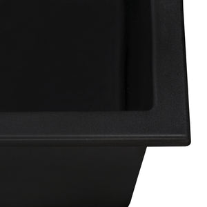 18 x 20 in epiGranite Drop-in Topmount Granite Composite Single Bowl Wet Bar Prep Sink Midnight Black