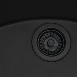 18 x 20 in epiGranite Drop-in Topmount Granite Composite Single Bowl Wet Bar Prep Sink Midnight Black