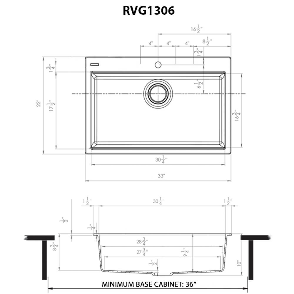 33" Granite Workstation Drop-in Topmount Kitchen Sink Espresso Brown