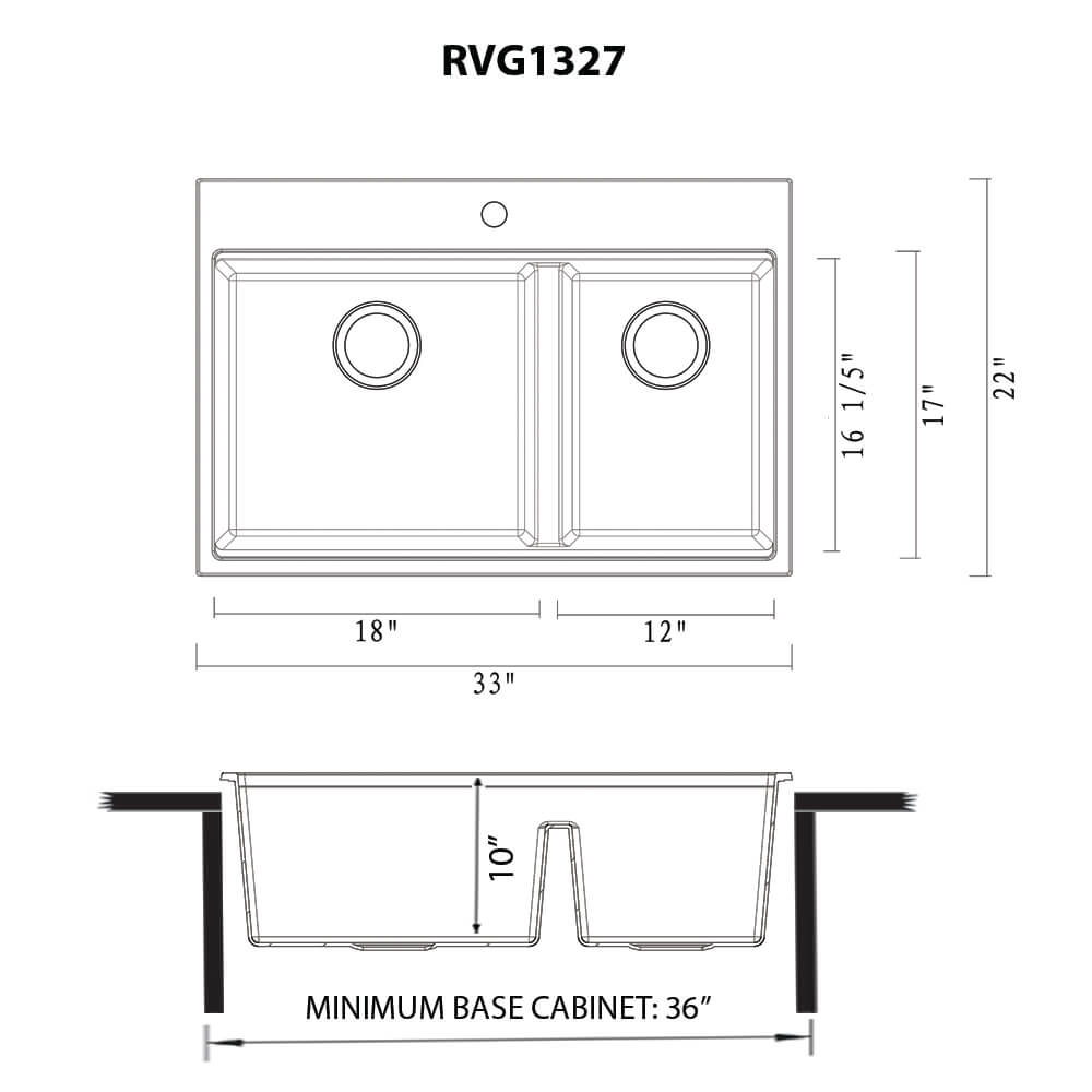 33" Workstation Double Bowl Topmount Kitchen Sink Warm White