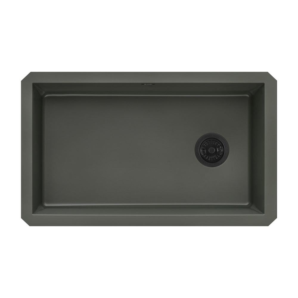 32 x 19 inch epiGranite Undermount Granite Composite Single Bowl Kitchen Sink Juniper Green