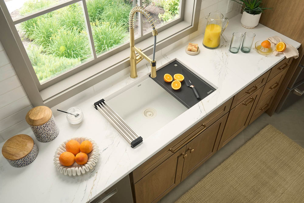 33" Granite Workstation Undermount Kitchen Sink White