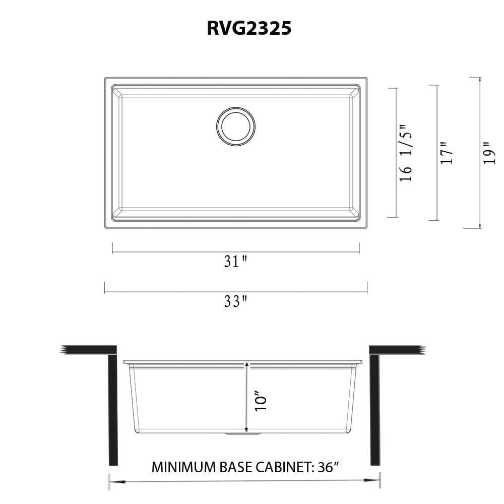 33" Granite Workstation Undermount Kitchen Sink Charcoal Black