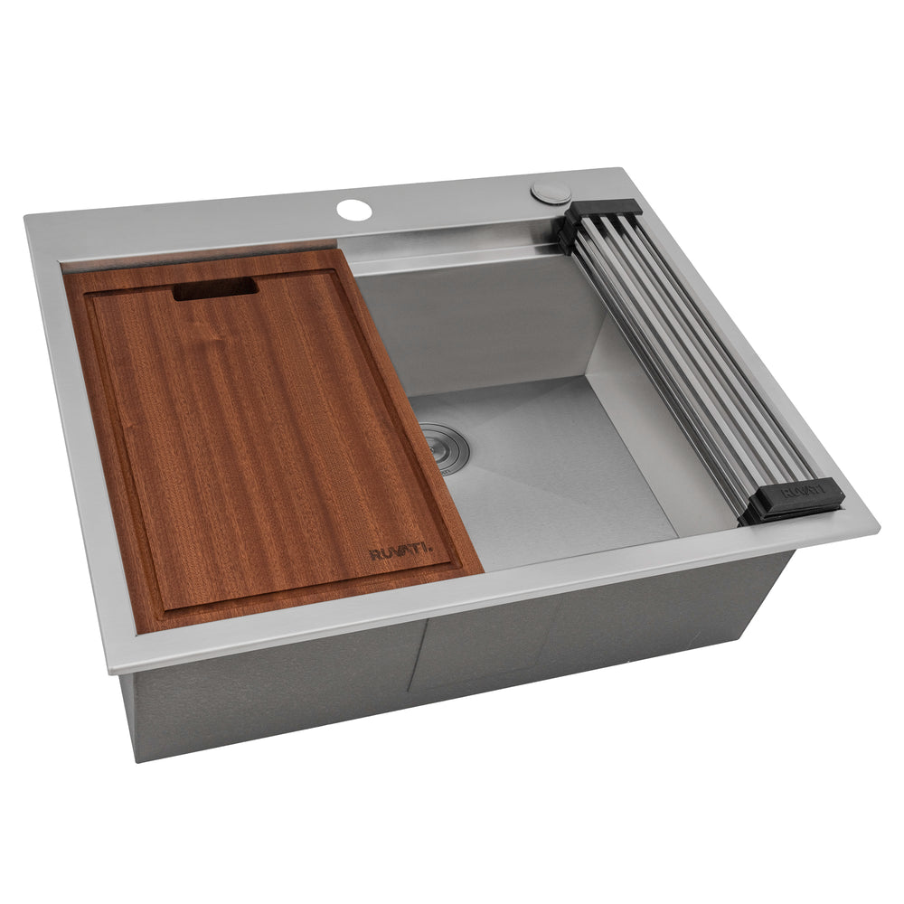 23 x 20 inch RV Workstation Drop-in Topmount Bar Prep Kitchen Sink 16 Gauge Stainless Steel
