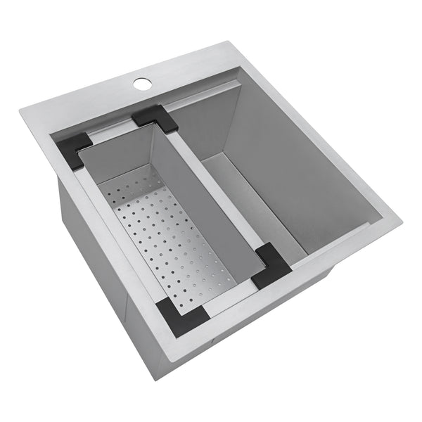18 x 20 ''  Camper Van Workstation Drop-in Topmount Bar Prep Tiny Home Sink Stainless Steel