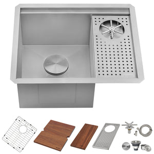 Glass Rinser and Sink Combo 22 '' Workstation for Wet Bar Bottle Washer Undermount