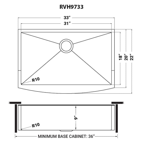 Square Crnrs Apron Front UM 33x22 SB Gold