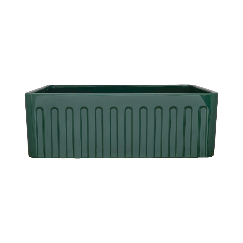 33 x 20 Fireclay Farmhouse Apron-Front Kitchen Sink Emerald Green