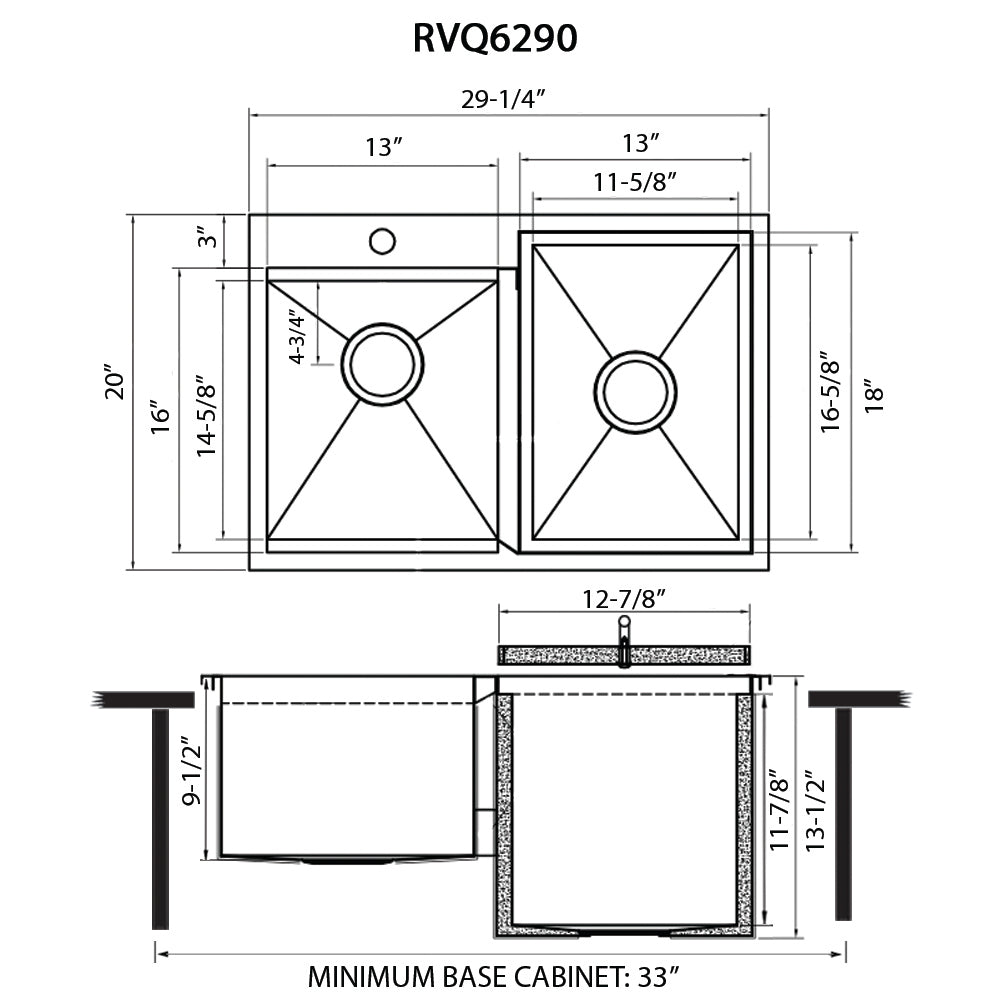 Insulated Ice Chest and Outdoor Sink 29 x 20 '' BBQ Workstation Topmount T-316 Stainless Steel