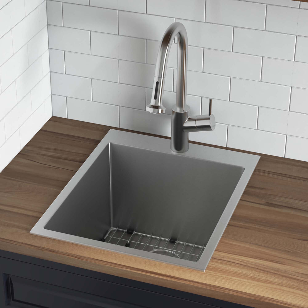 Topmount Laundry Utility Sink 18 x 22 x 12 '' Rounded Corners Deep 16 Gauge Stainless Steel