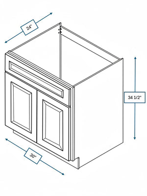 Harbour Town White Bevel Shaker 30 in. Sink Base Cabinet