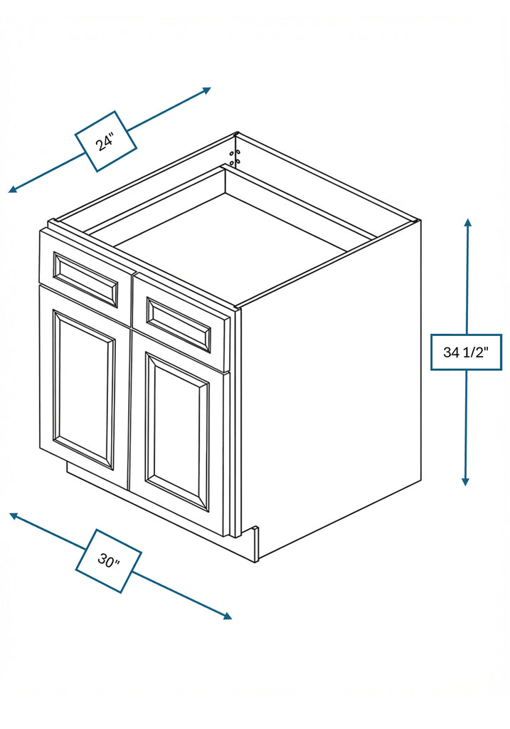 Montpelier Sage Raised Panel 30 in. Sink Base Cabinet