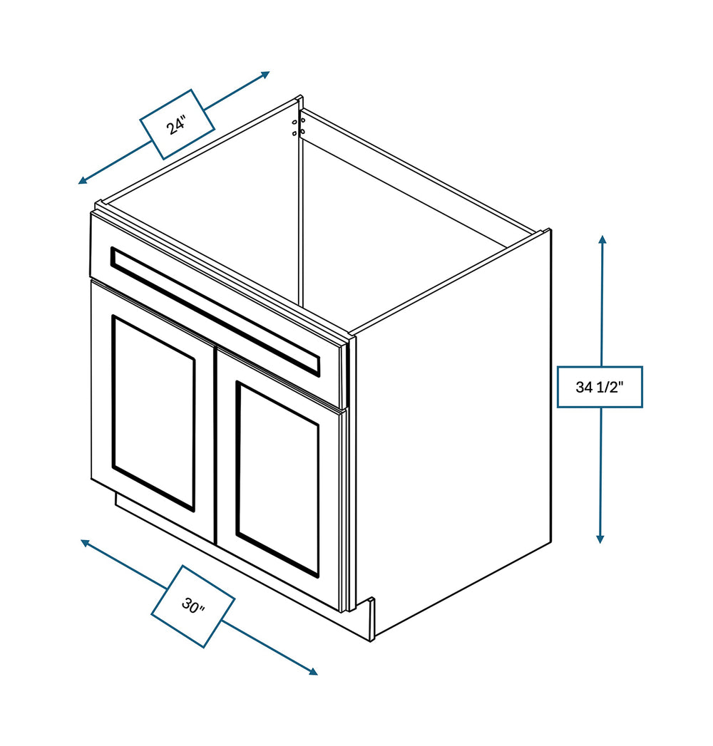 Builder's Pride Suede Shaker 30 in. Sink Base Cabinet