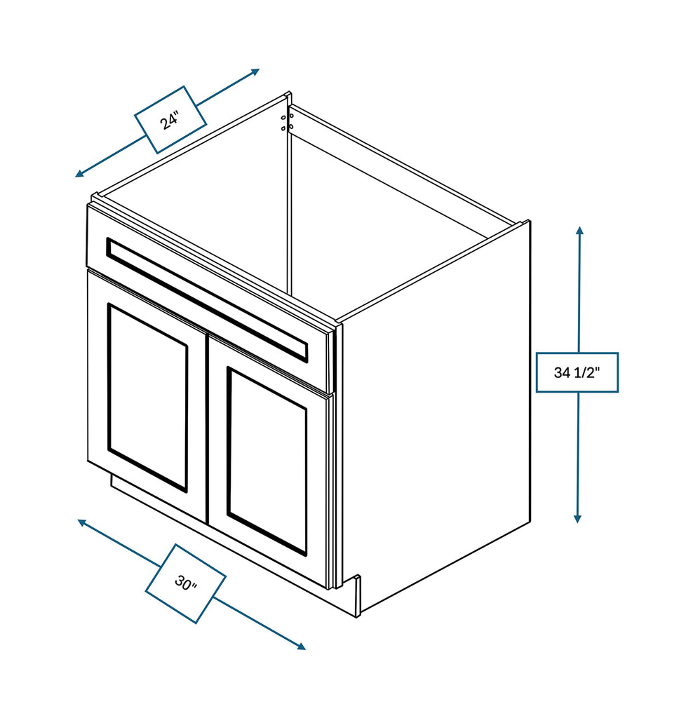 Nantucket Bluff Shaker 30 in. Sink Base Cabinet