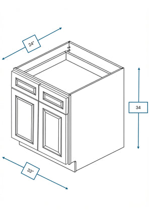 Montpelier Sage Raised Panel 33 in. Sink Base Cabinet