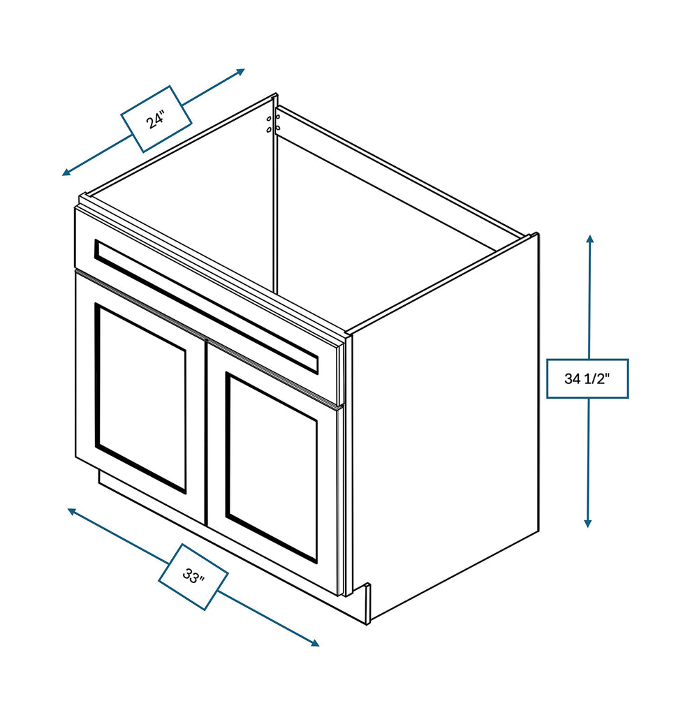 Platinum Grey Shaker 33 in. Sink Base Cabinet