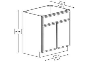 Franklin White Slim Shaker 33 in. Sink Base Cabinet
