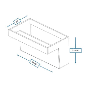 Platinum Grey Shaker 36 in. ADA Sink Base Cabinet (Front Sold Separately)