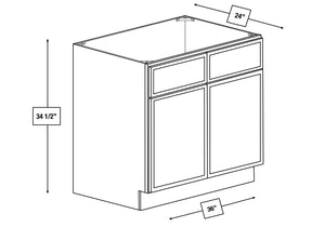 Franklin White Slim Shaker 36 in. Sink Base Cabinet