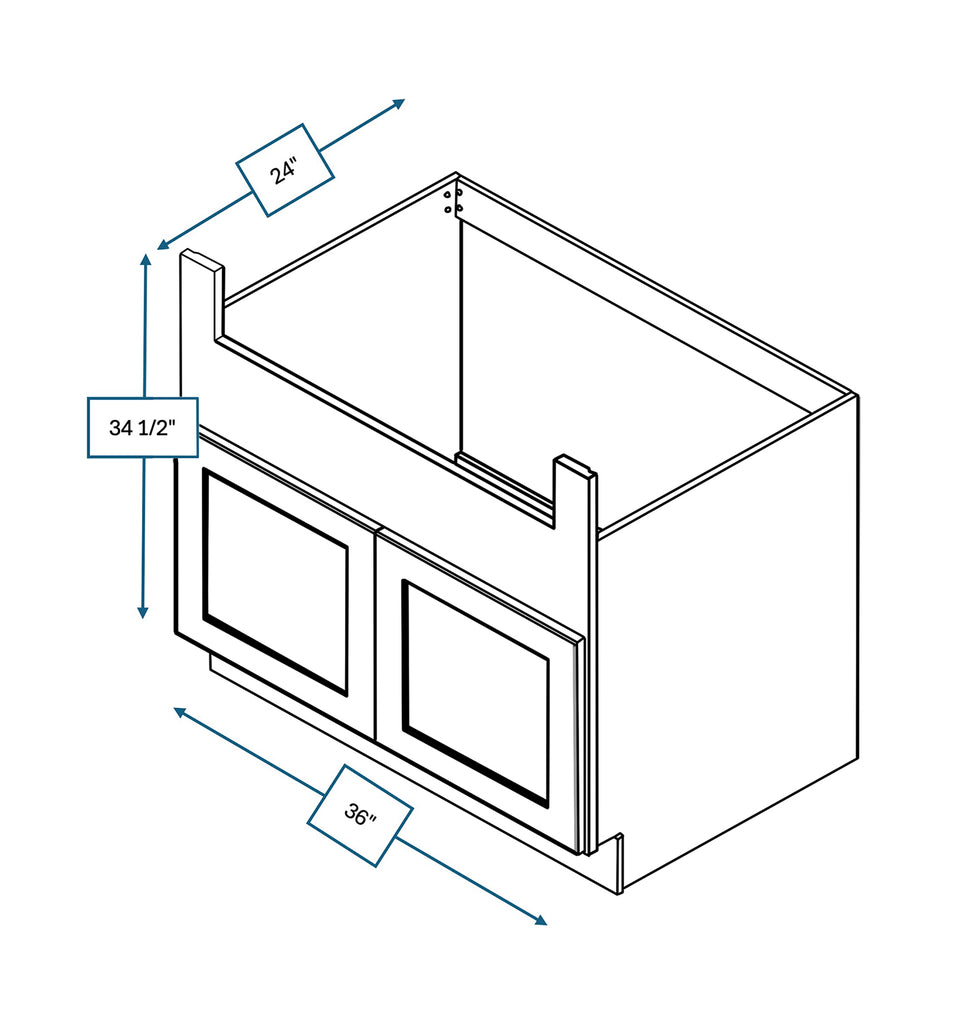 Platinum Grey Shaker 36 in. Farm Sink Base Cabinet