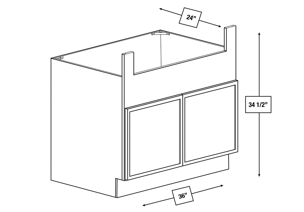 Arctic Mist Slim Shaker 36 in. Farm Sink Base Cabinet